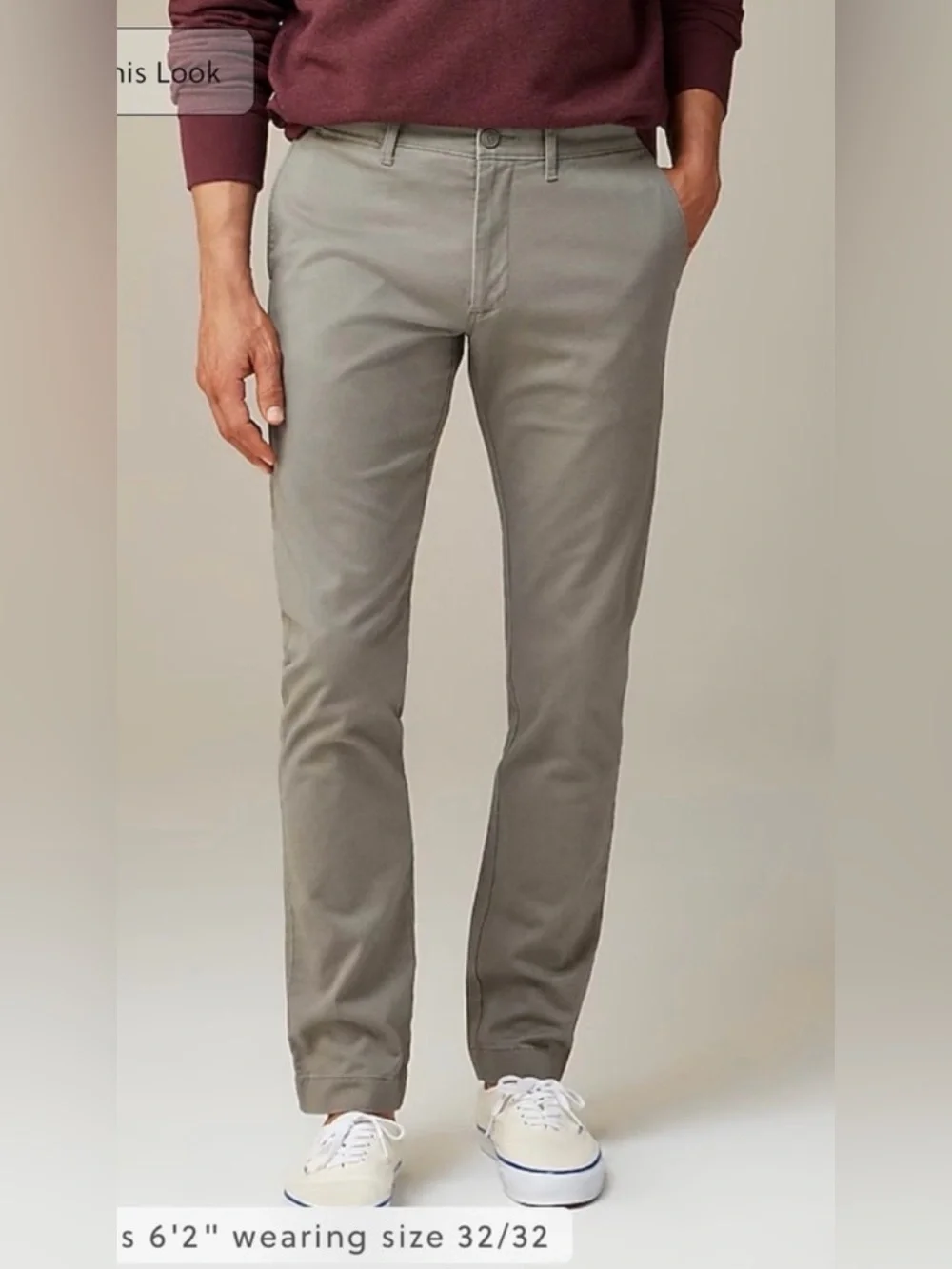 J.Crew 484 Slim-fit stretch chino pant in mushroom